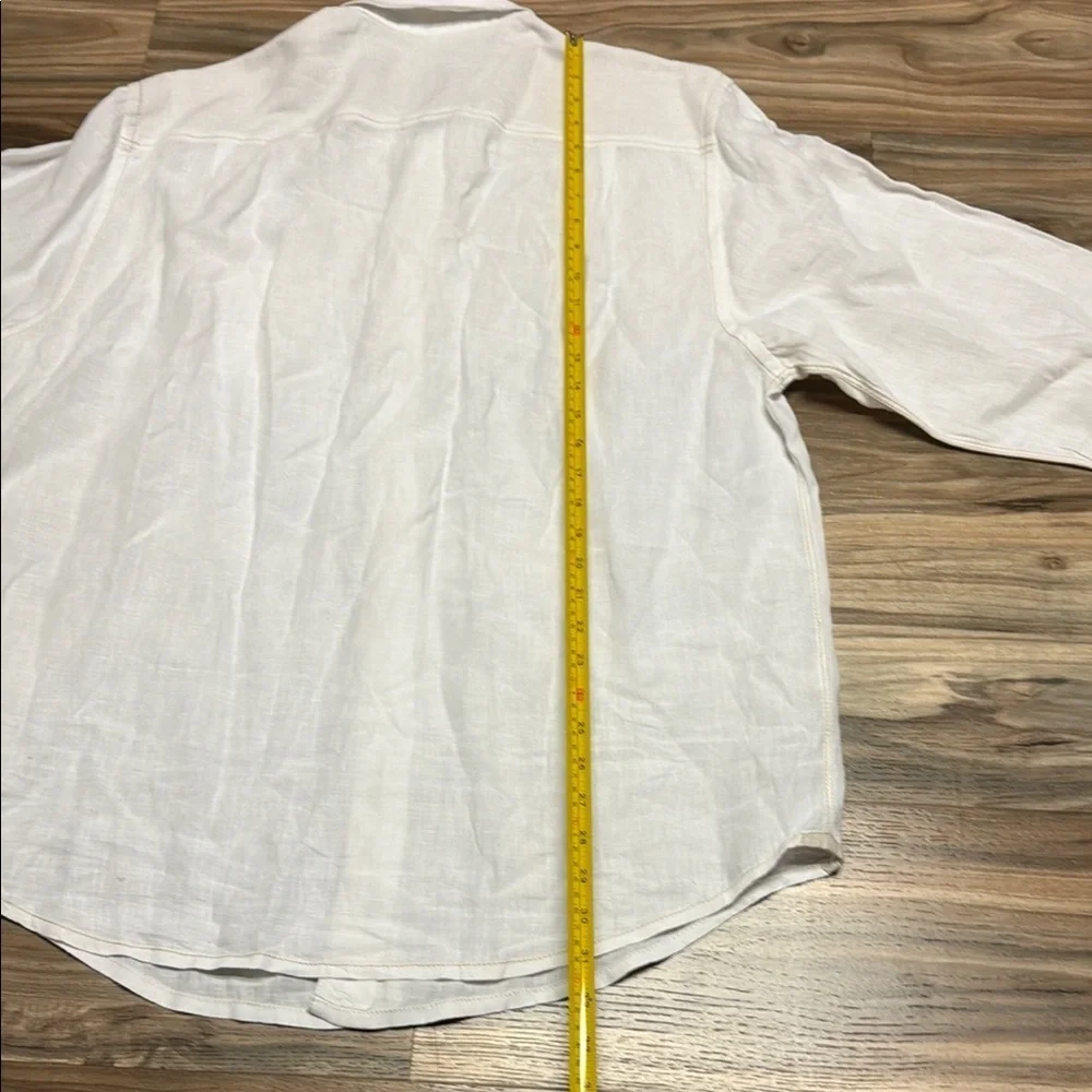 Tommy Bahama Mens XL 100% Linen Authentic Fit Button Front Shirt Camp Travel